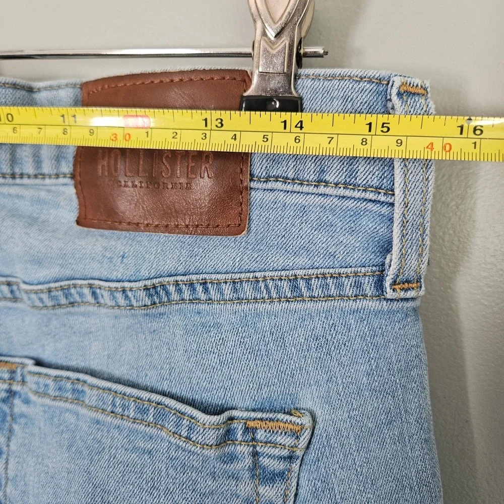 Hollister SlimStraight‎ Epic Flex Distressed Light Blue Denim Jeans Mens 29x32